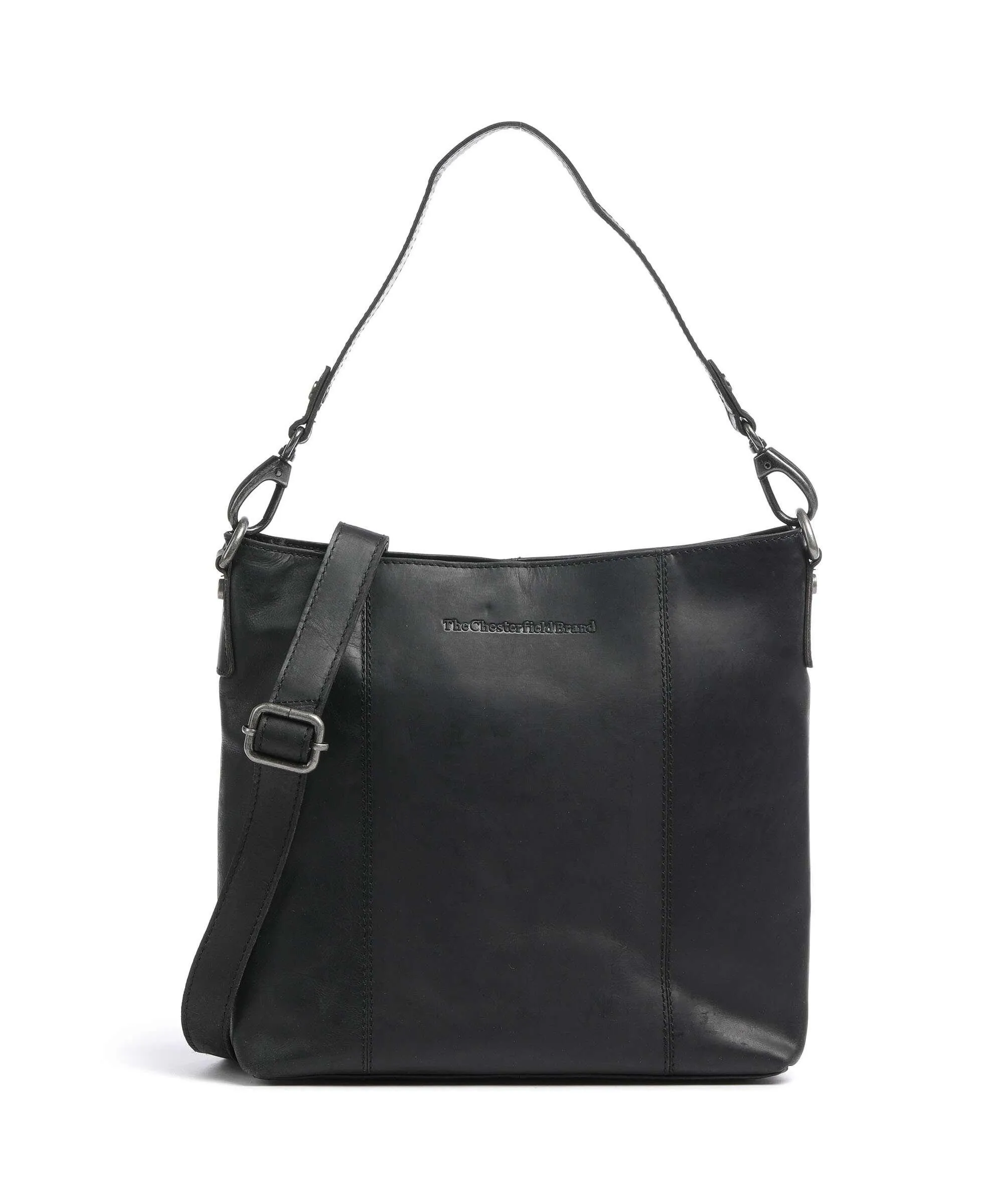  The Chesterfield Brand Cow Wax Pull Up Kos Borsa hobo pelle di vacchetta pull-up nero  