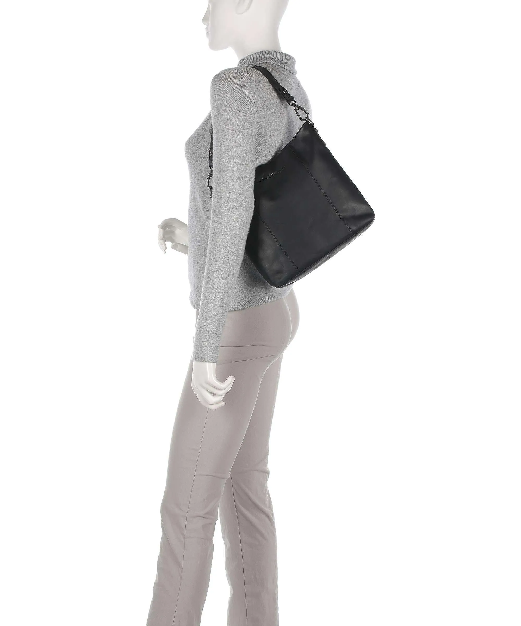  The Chesterfield Brand Cow Wax Pull Up Kos Borsa hobo pelle di vacchetta pull-up nero  