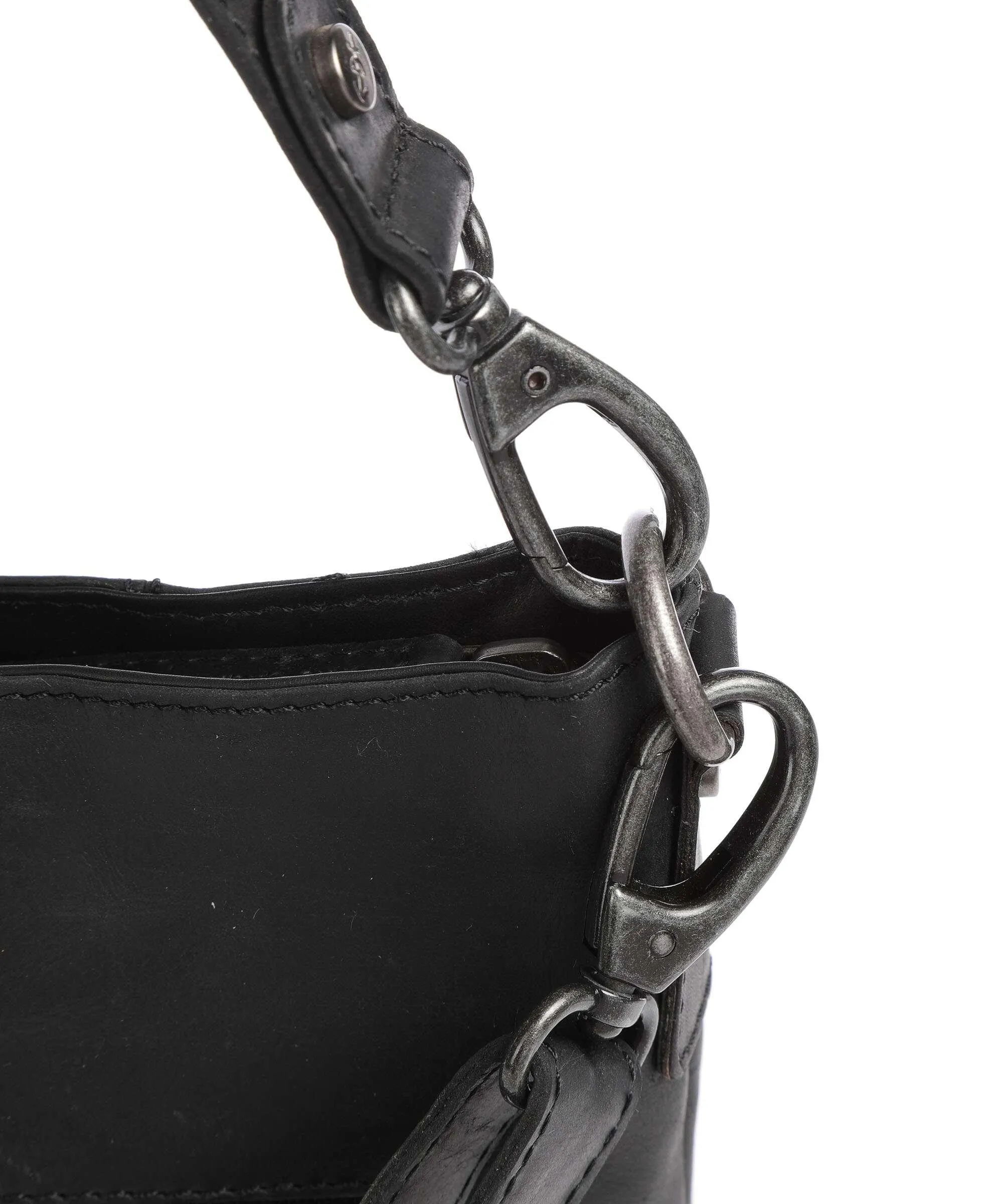  The Chesterfield Brand Cow Wax Pull Up Kos Borsa hobo pelle di vacchetta pull-up nero  