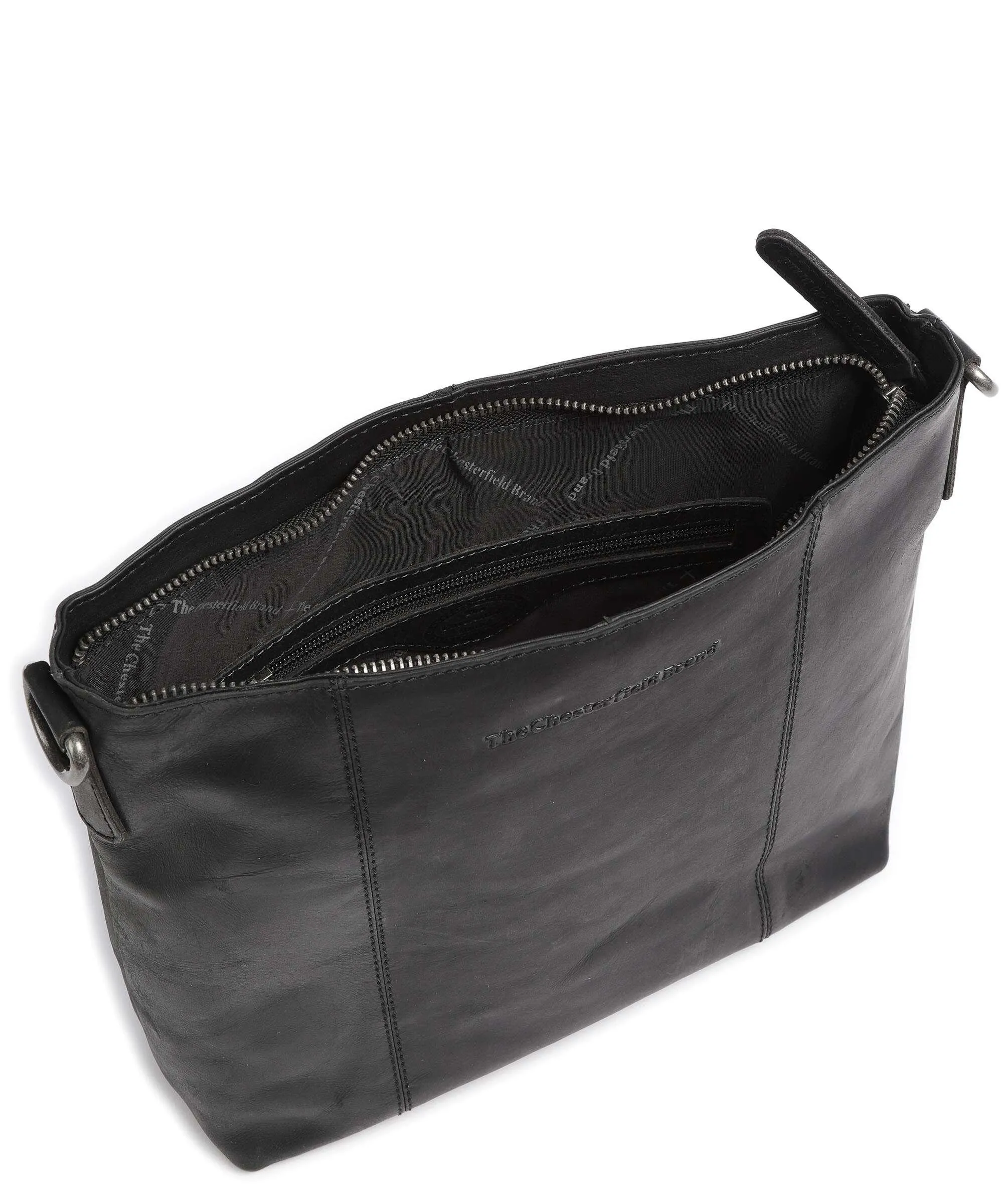  The Chesterfield Brand Cow Wax Pull Up Kos Borsa hobo pelle di vacchetta pull-up nero  