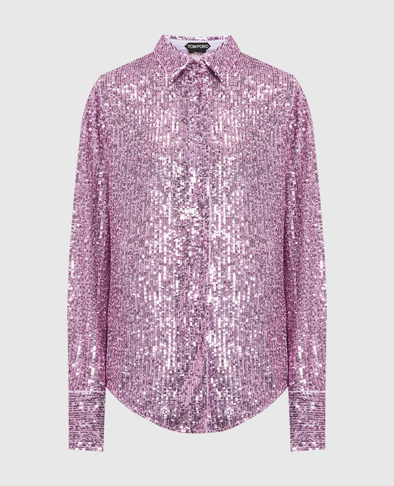 Tom Ford Camicia viola con paillettes CA3204FAE381