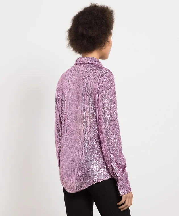 Tom Ford Camicia viola con paillettes CA3204FAE381