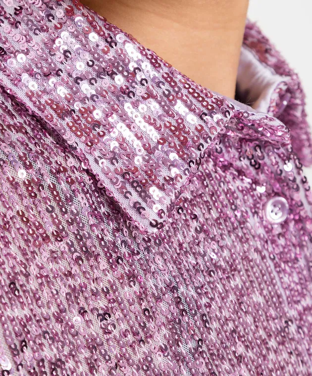 Tom Ford Camicia viola con paillettes CA3204FAE381