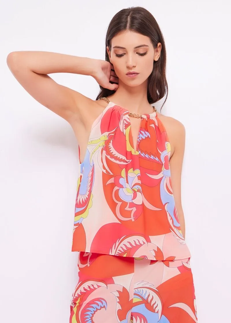 Top floreale in georgette