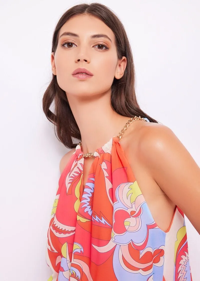 Top floreale in georgette