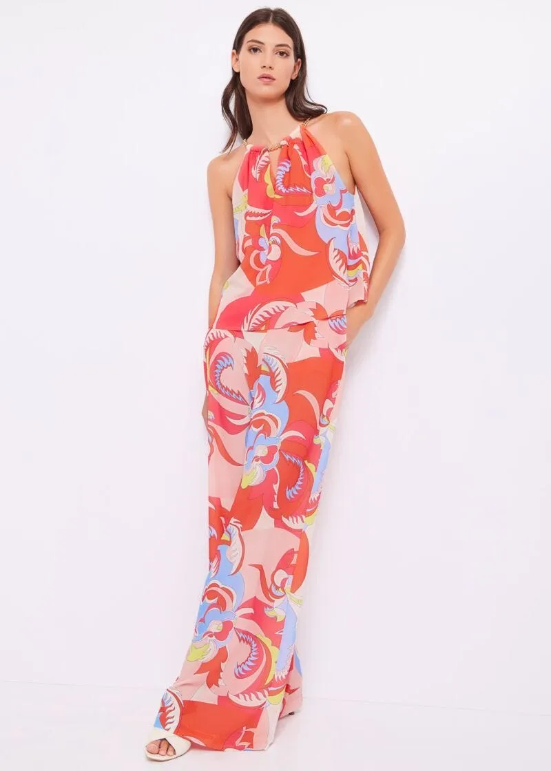 Top floreale in georgette