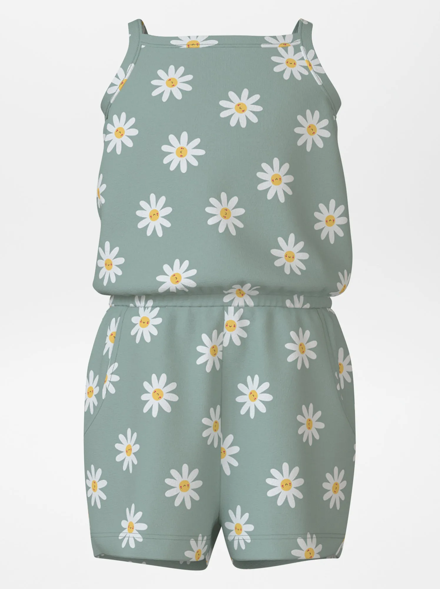 Tuta stampata con spalline - VERDE