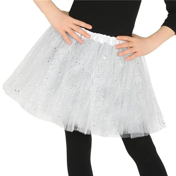 Tutu glitter bianco per ragazze