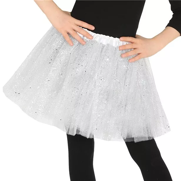 Tutu glitter bianco per ragazze