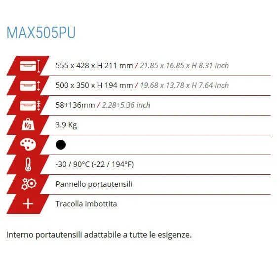 Valigia MAX505PU Portautensili