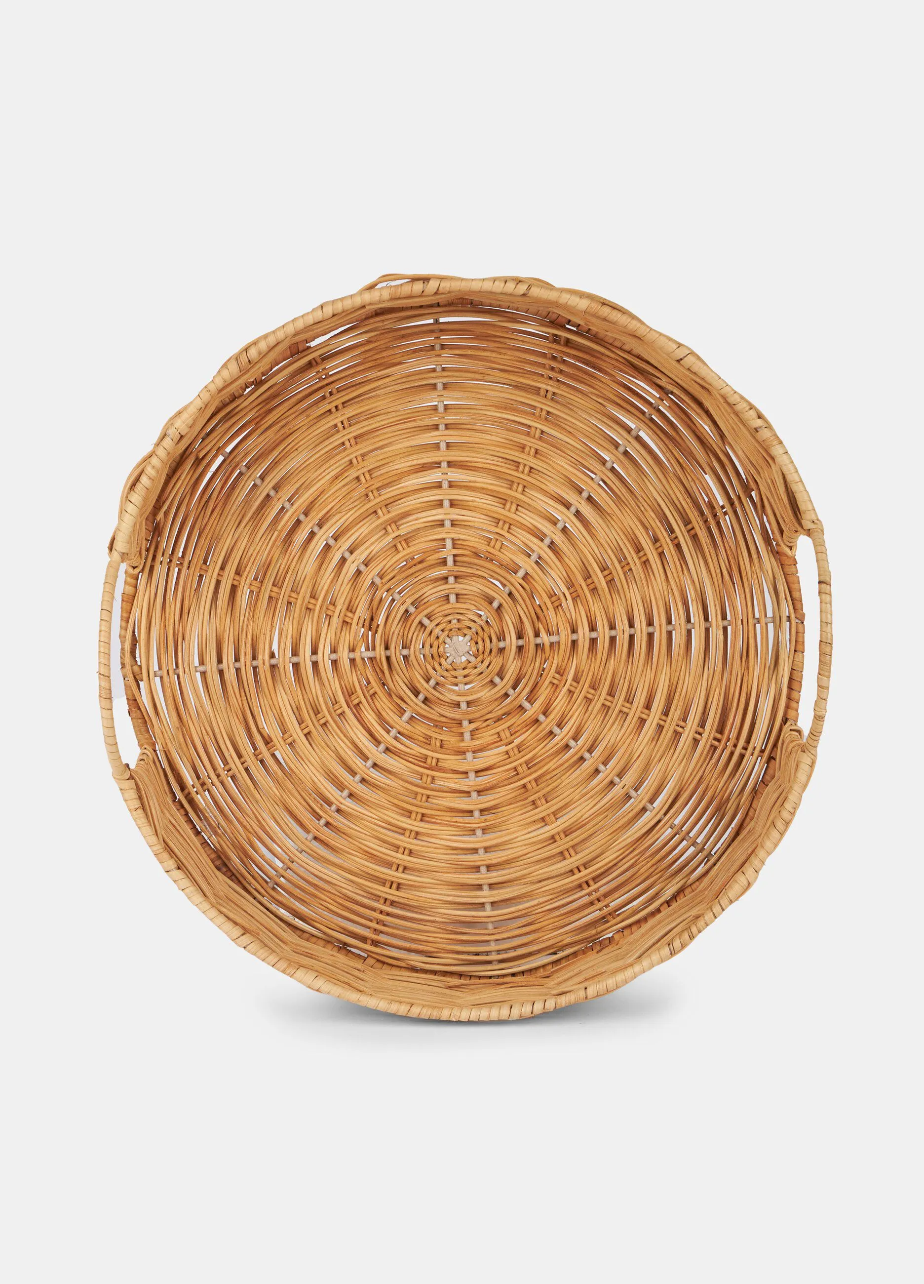 Vassoio in rattan rotondo fatto a mano