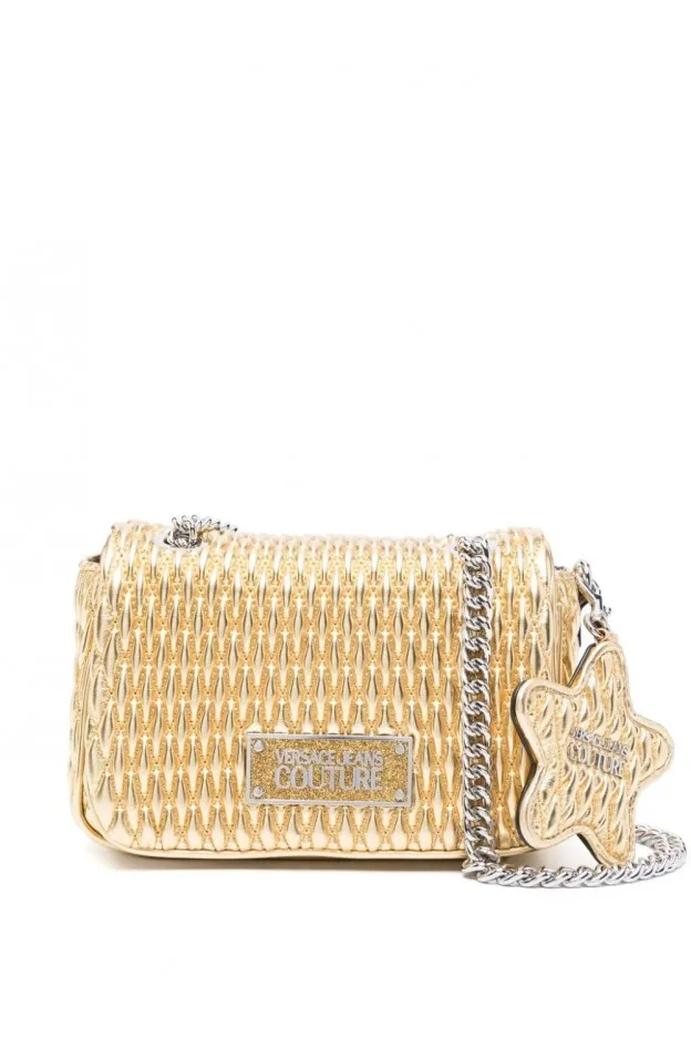 Versace Jeans Couture Borsa a spalla trapuntata con applicazione