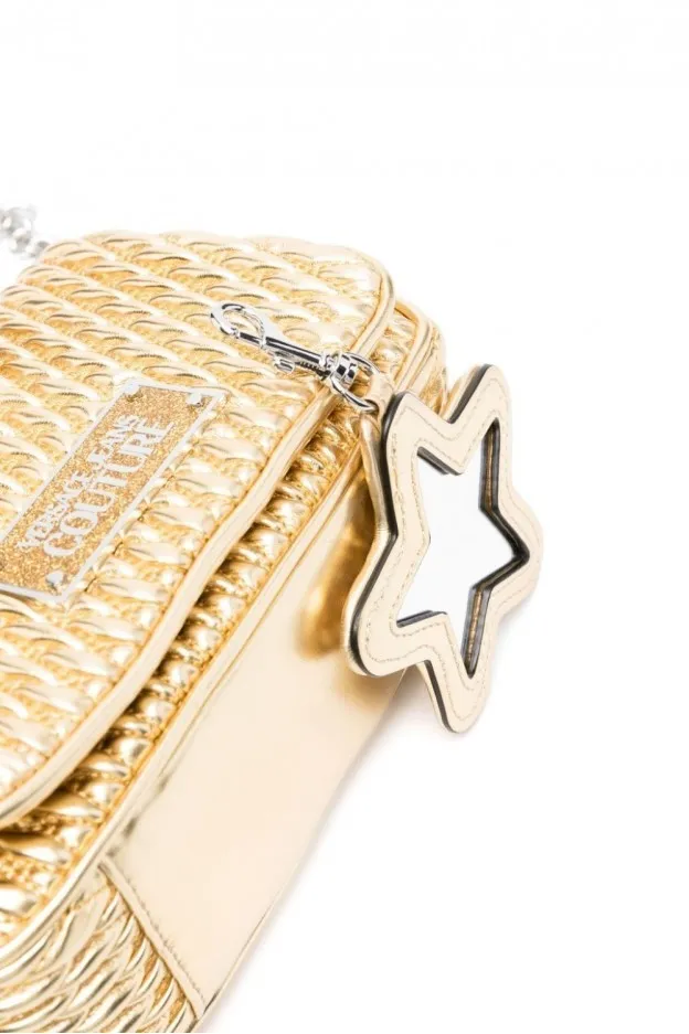 Versace Jeans Couture Borsa a spalla trapuntata con applicazione