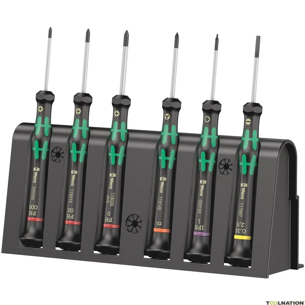 Wera 05030181001 2050/6 Set di microcacciaviti + supporto, 6 pezzi