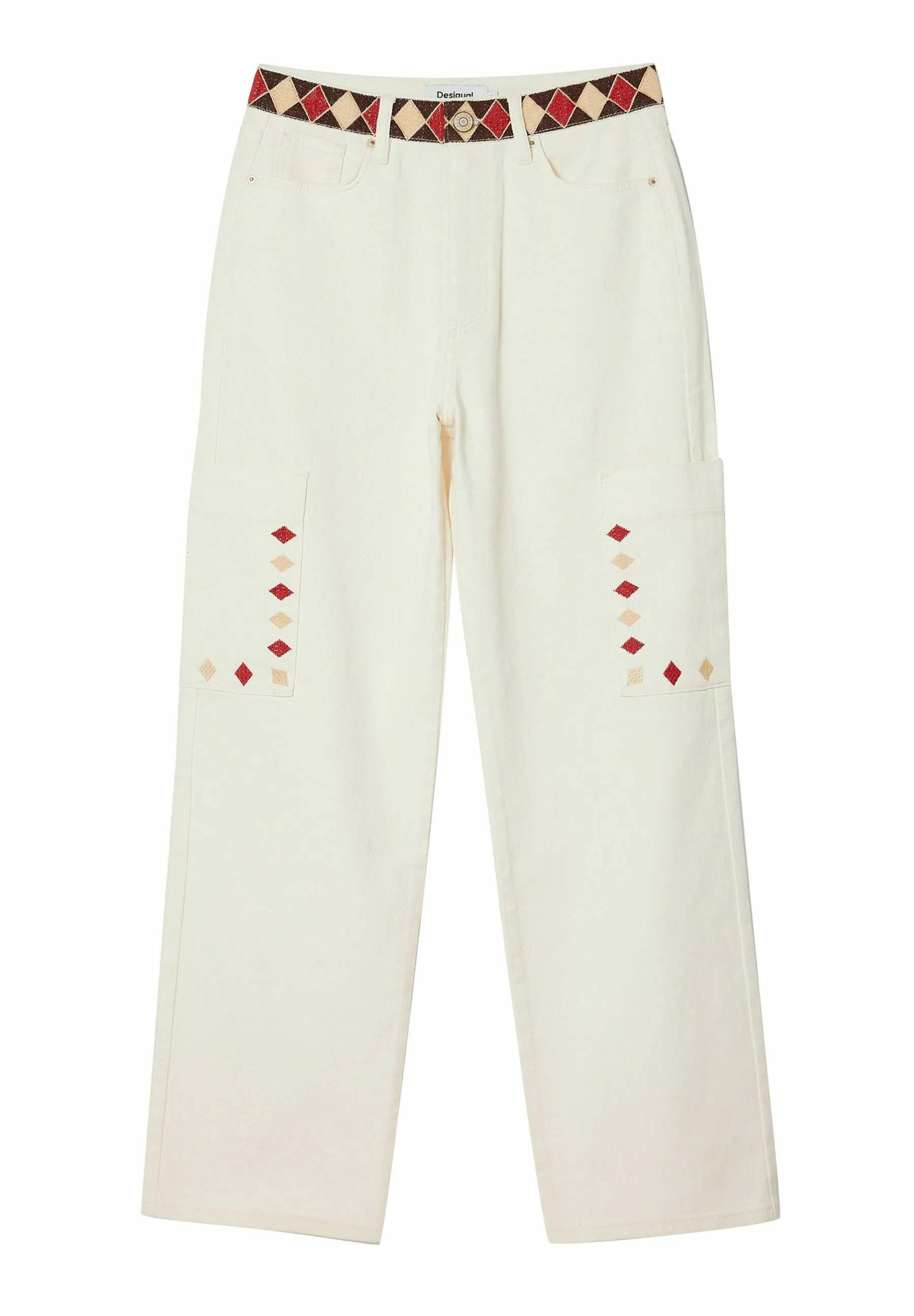 WITH DIAMOND-SHAPED EDGES - Jeans a sigaretta